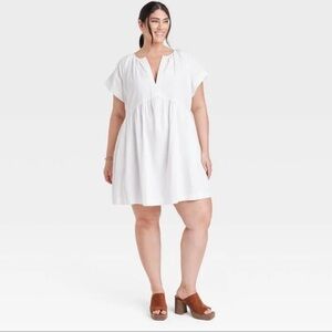 Universal Thread White Linen Mini Shift Dress